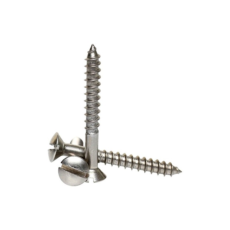 Merriway BH02296 Slotted Raised Countersunk Wood Screws, 3/4 inch x