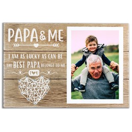 InnoBeta Papa Gifts from Grandkids, Grandchildren, Grandpa Picture Frame, Present for Birthday, Christmas, Father's Day - for 4" x 6" Photos - PAPA & ME