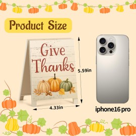 Give Thanks Fall Decorations for Home Autumn Thanksgiving Decor Desk Sign Gifts for Coworkers Friends Office Essentials Plaque Farmhouse Home Garden Yard White Elephant Gift