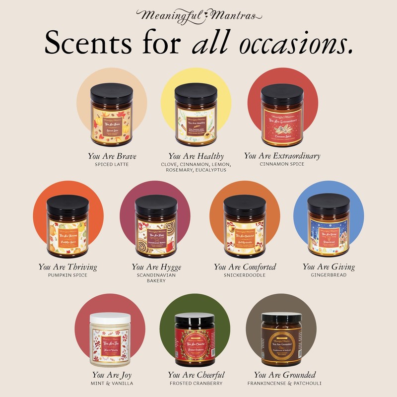 Meaningful Mantras Snickerdoodle Cookie Aromatherapy Fall Candle 8oz