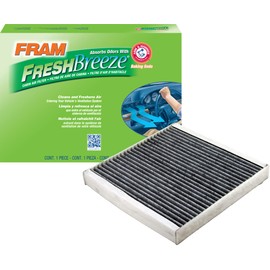 FRAM Fresh Breeze Cabin Air Filter Replacement for Car Passenger Compartment w/ Arm and Hammer Baking Soda, Easy Install, CF10612 for Select Smart Vehicles