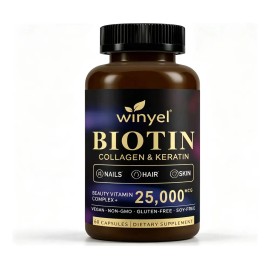 Biotina Winyel Complejo B Colágeno Queratina 60 Cápsulas