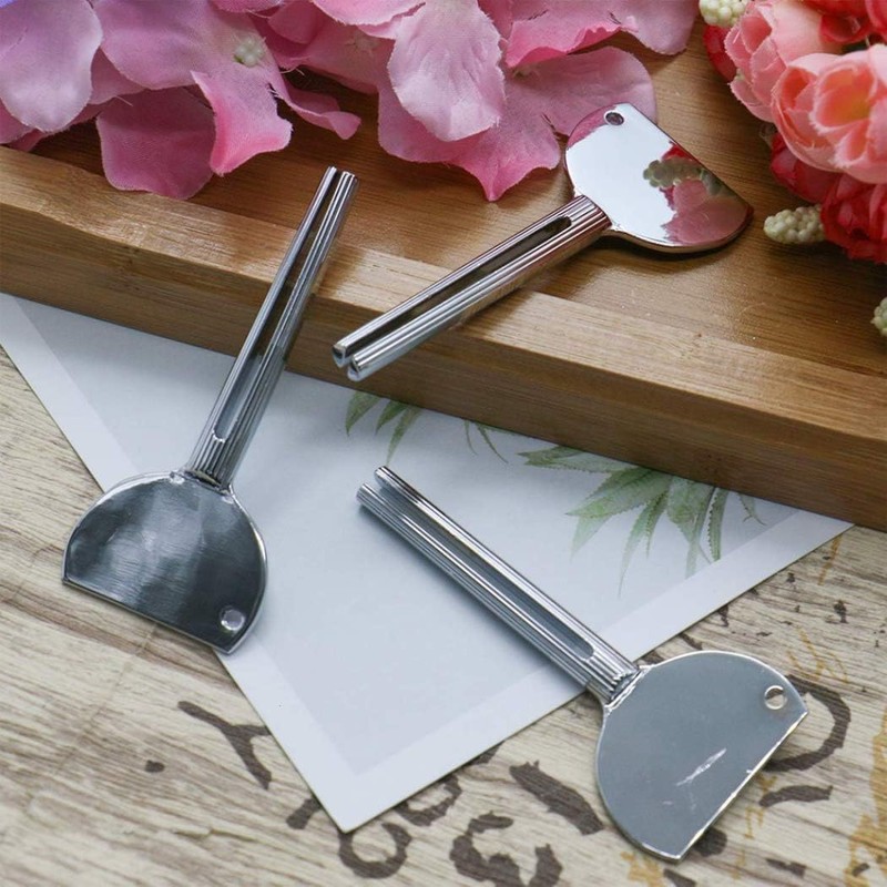 2 Pieces Silver Metal Tube Squeezer for Salon Toothpaste Tube