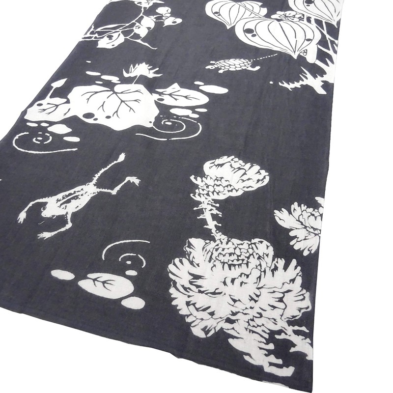 芸艸堂 てぬぐい 若冲 玄圃瑶華 灰 T-9