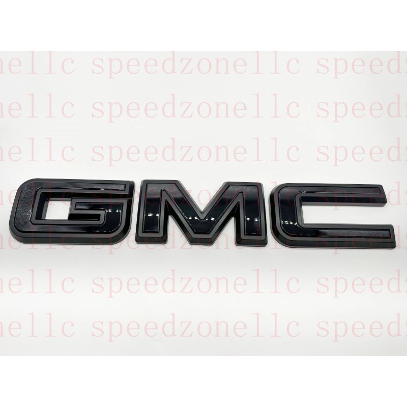 Auto Rear Tailgate GMC Matte Black OVERLAY Emblem Badge Fit