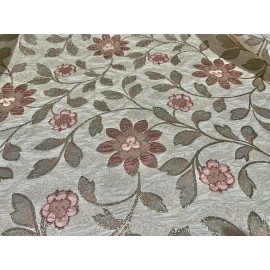 Wowfabric4less123 Rose Pink Gold Ivory Floral Metallic Brocade Fabric 50” Width Sold By The Yard