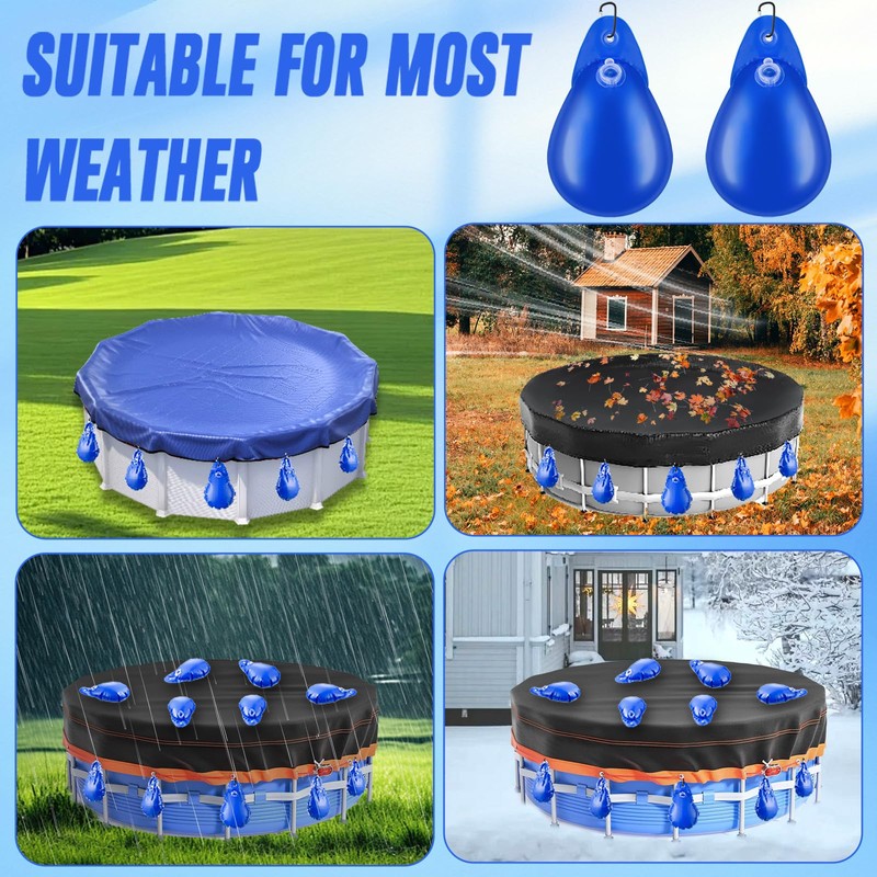 Festanlee 16 Pcs Swimming Pool Cover Weights with Hooks Thick