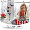 Tofficu 1set Luminous Butterfly Wall Decals Realistic Stickers for Home