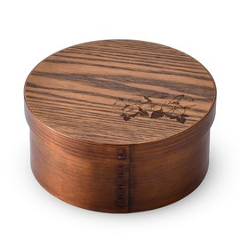 J-kitchens Morning Glory Box (Wooden Ohitsu) Approx. 4 to 5 inches (21 cm) x 3.7 inches (9.5 cm)