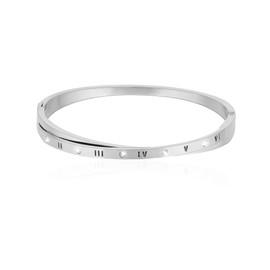 JJDreams 4.5MM Roman Numeral Bangle Bracelet Jewellery Titanium Steel Bracelet Bangle Friendship Bracelet for Men Ladies，Gold