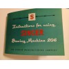 Singer 206 Sewing Machine Manual (Rare 1950's Edition) Reproduction
