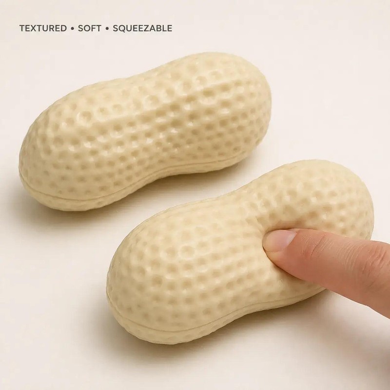 Peanut Squishy Stress Ball for Sensory Play – Soft Crunchy