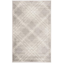 Safavieh Adirondack Collection ADR129B Modern Plaid Area Rug, 3' x 5', Light Grey / Ivory