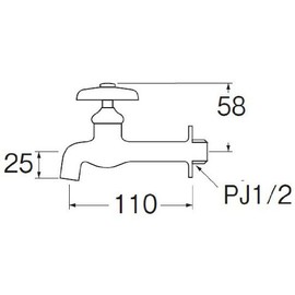 SANEI Horizontal Faucet (Fixed Frame Specification) Nominal 13 JIS Standard Y20J-13