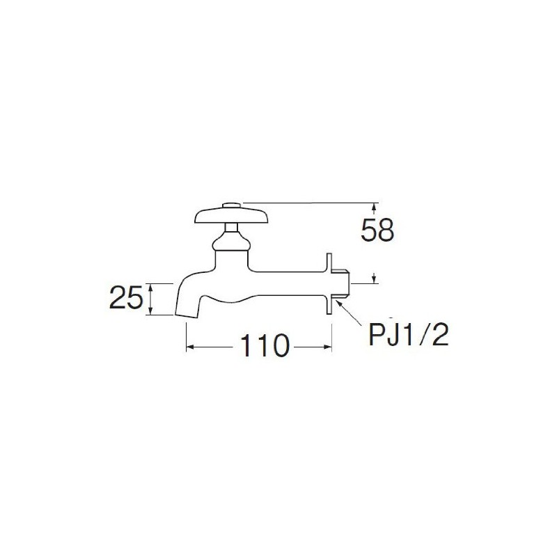 SANEI Horizontal Faucet (Fixed Frame Specification) Nominal 13 JIS Standard