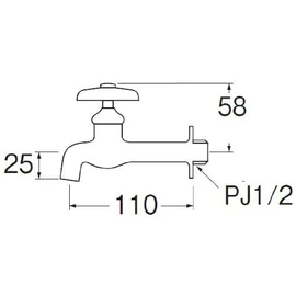 SANEI Horizontal Faucet (Fixed Frame Specification) Nominal 13 JIS Standard Y20J-13