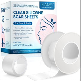 Cinta de silicona invisible para eliminar cicatrices, hojas quirúrgicas reutilizables y eficaces para el acné, 0,98 Roll-1.5M de "x 59"