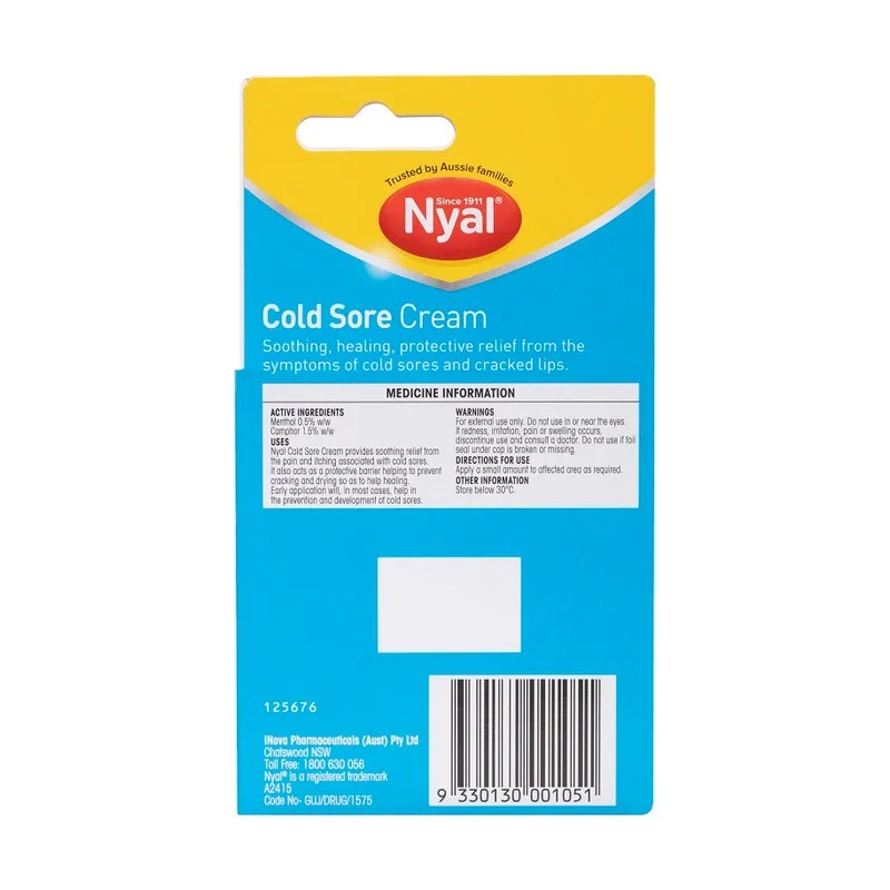 Nyal Cold Sore Treatment Cream 10g