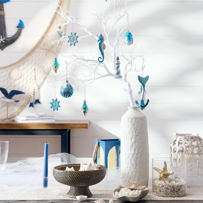 Valery Madelyn Summer Beach Ornaments for Small Tree, 20ct Shatterproof