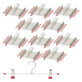 Mawa Hanger Pants Skirt Slacks Clip Hanger Width 11.8 inches (30 cm) K30D Set of 100 Red