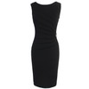 VFSHOW Womens Black Elegant Ruched Work Business Office Cocktail Party