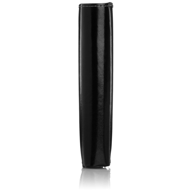 Vaselon Hearts Round Zip Matte Leather Wallet, Black/Black, black