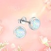 White Gold Plated Sterling Silver Opal Stud Earrings 3mm-8mm Options,