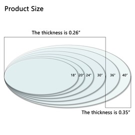 Btikita 36" Tempered Glass Table Top Round Transparent Table Surface 3/8'' Thick Pencil Polished Edge Multipurpose for Dining, Coffee, Restaurant and End Table (36 inch)