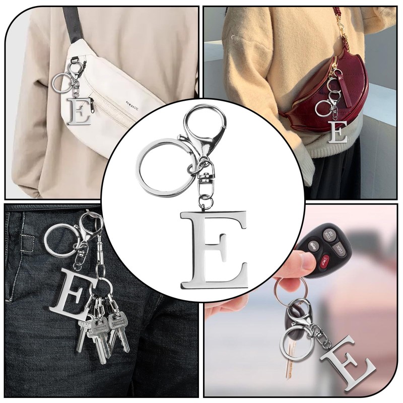 ORUZA Letter Keyring Alphabet Initial Keychain, Metal Letter Key Ring