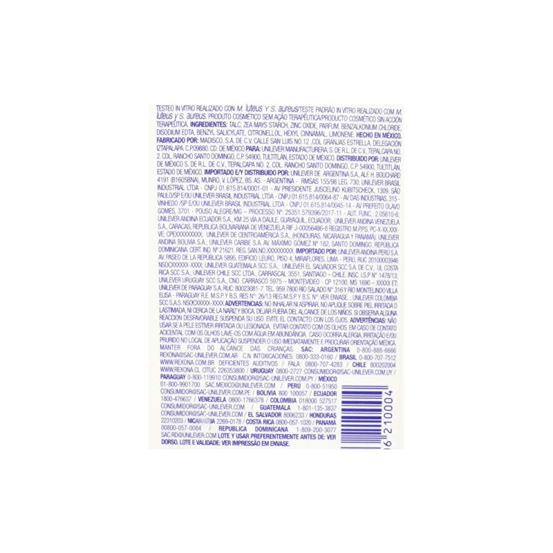 Rexona Efficient Desodorante Antibacterial para Pies en Talco Elimina Bacterias