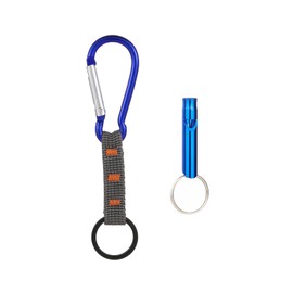 EMERSPRING Outdoor Carabiner Keychain with Belt, Key Ring, Emergency Whistle, Multi-functional Carabiner, Key Hook, For Climbing, Camping, Hiking, Clip, Key Chain, Bag Accessories, Keys, Anti-Lost