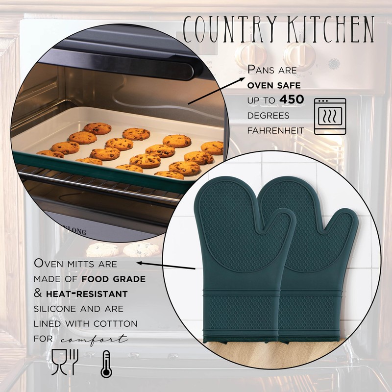 Country Kitchen Nonstick Stackable Bakeware Set - Deluxe Heavy Duty,