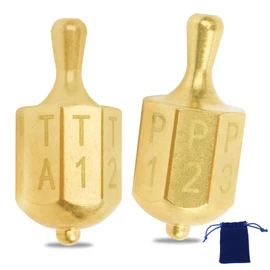 AFZZ Put and Take Spinner Game - Solid Brass Game of Spinning Dice of Chance, Gambling Top Dice Types of Games Spinner