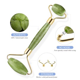 EUASOO Jade Roller & Gua Sha Set Facial Massager for Eyes, Neck and Whole Body Muscles, Can Eliminate Puffiness, Wrinkles, Tighten The Skin, Relax The Muscles of Gua Sha Massage Tools