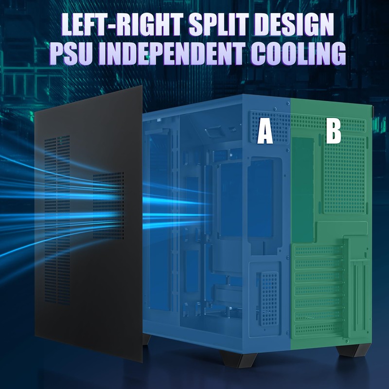 Gaming PC CASE, ATX Cpmputer CASE with 3 Non-LED Fans