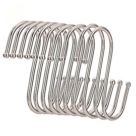 RQzaufania 10 Pack in S Shaped Hooks Hanging Hook Multi Function, Heavy Duty Hangers for Bathroom, Bedroom and Kitchen (Small L-7cm&Silve)
