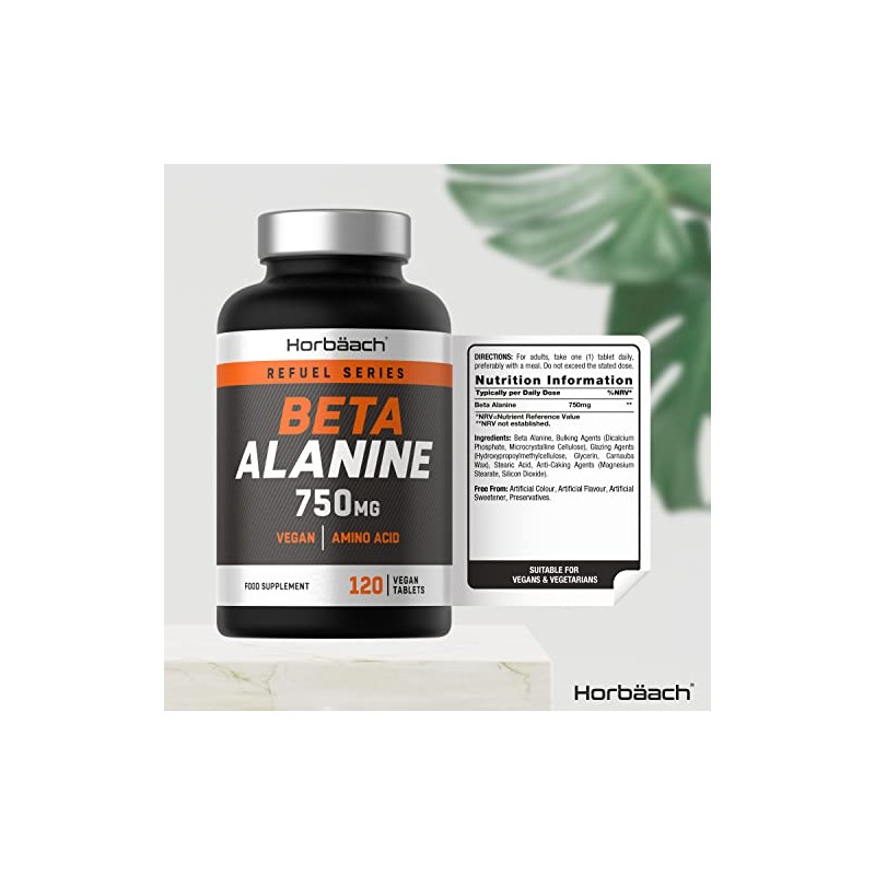 Beta Alanine 750mg | 120 Vegan Tablets | Premium Amino