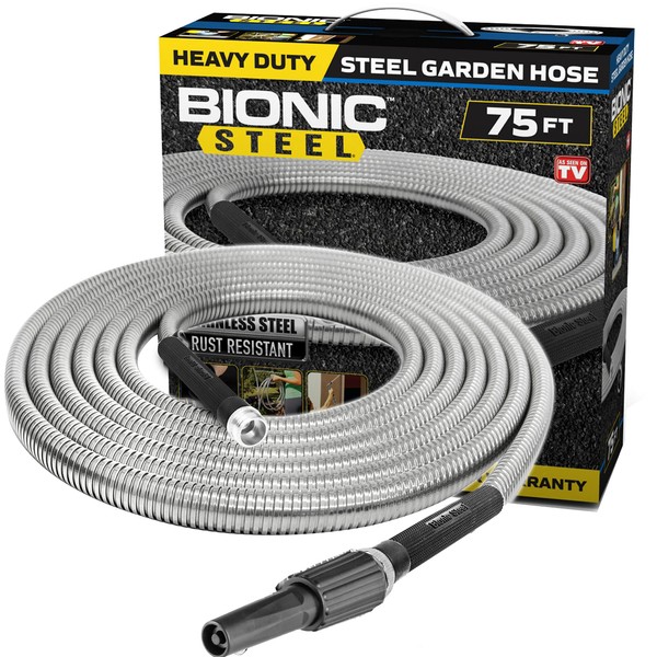 Bionic Steel 75 Foot Garden Hose 304 Stainless Steel Metal