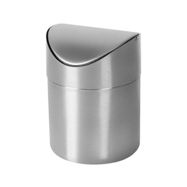 Stainless Steel Desktop Trash can Mini Storage Container Kitchen Makeup Bathroom Bedroom Table countertop Trash can