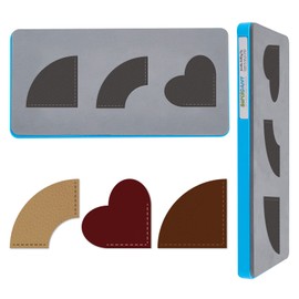 SUPERDANT Leather Cutting Die Embossing Wooden Cutting Die Heart Semicircle Cutting Machine Template with Tear-Resistant Plastic Box and EVA Foam for DIY Craft Decor Making Quilting 12.7 x 25.4 cm