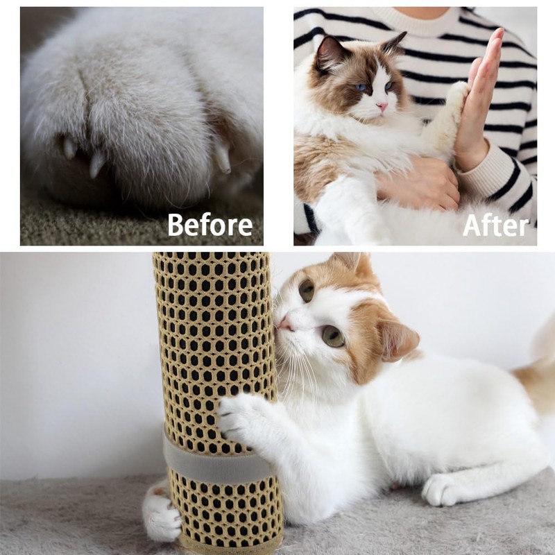 LAJEF Cat Nail File Scratcher Wrapped Around Cat Scratching Post,