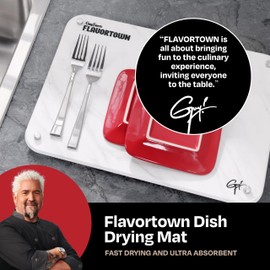 Guy Fieri's Flavortown Stone Dish Drying Mat 16"X12" with Anti-Slip Stainless Steel Feet