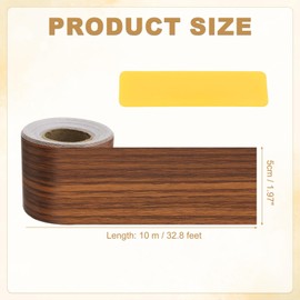 PATIKIL Wood Grain Repair Tape 2" x33', Self Adhesive Realistic Textured Repair Patch Peel and Stick Wood Tape with Scraper for Floor Door Window Furniture Table Teak