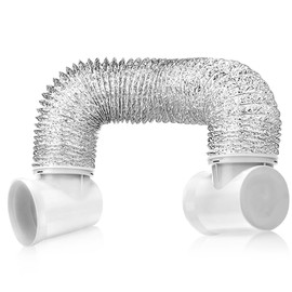 Picowe Dryer Connection Kit, 2PCS 90 Degree Dryer Vent Elbow with 10ft Hose for Wall Exhaust Vent, Ceiling or Warmhouse Air Circulation