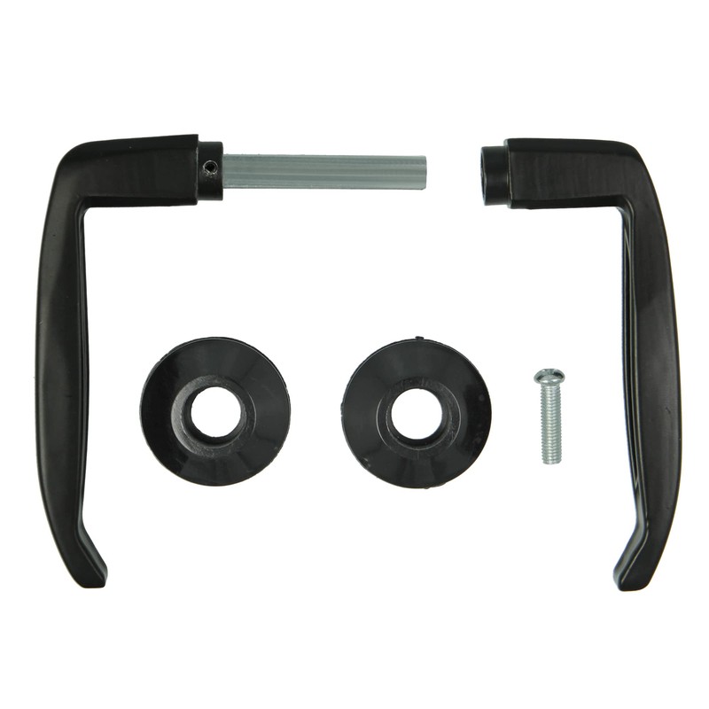 AMIG - Set of Black Aluminium Base Door Handles Without