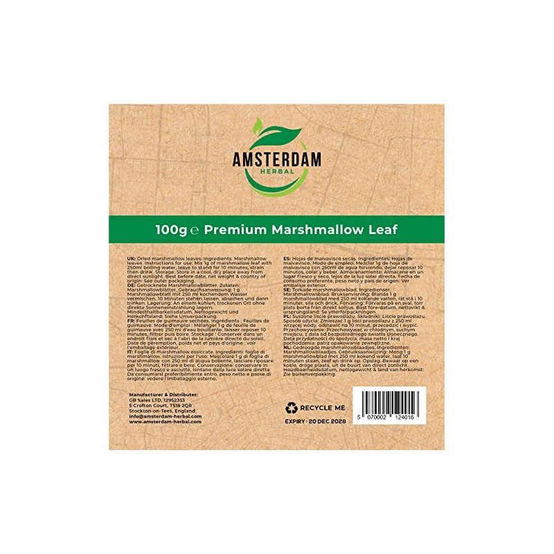 Amsterdam Herbal Premium Mix - 100% Natural Marshmallow Leaf -