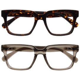 OPULIZE ERA Blue Light Glasses - Clear Lens - Anti-Reflective & Anti-Glare - 2 Pack - UV400 Protection - Oversized Frame - Computer & Screen Glasses - Men & Women