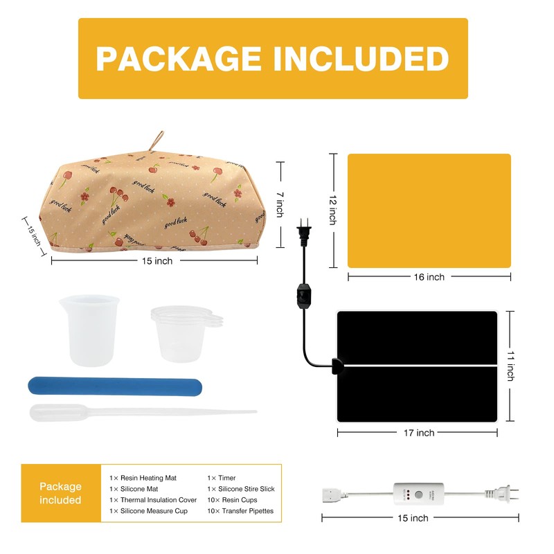 Resin Molds Heating Mat Kit 26PCS: Epoxy Resin Curing Machine