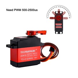 Sparkleiot TD-8120MG 20KG Digital Servo High Torque Metal Gear Waterproof 4.8-7.2V with 25T Arm for 1/10 1/8 RC Car Robot Arm (180 Degree Controllable Angle)