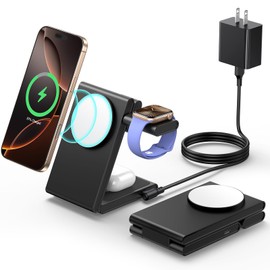 Meifigno 3 in 1 Wireless Charger, Black